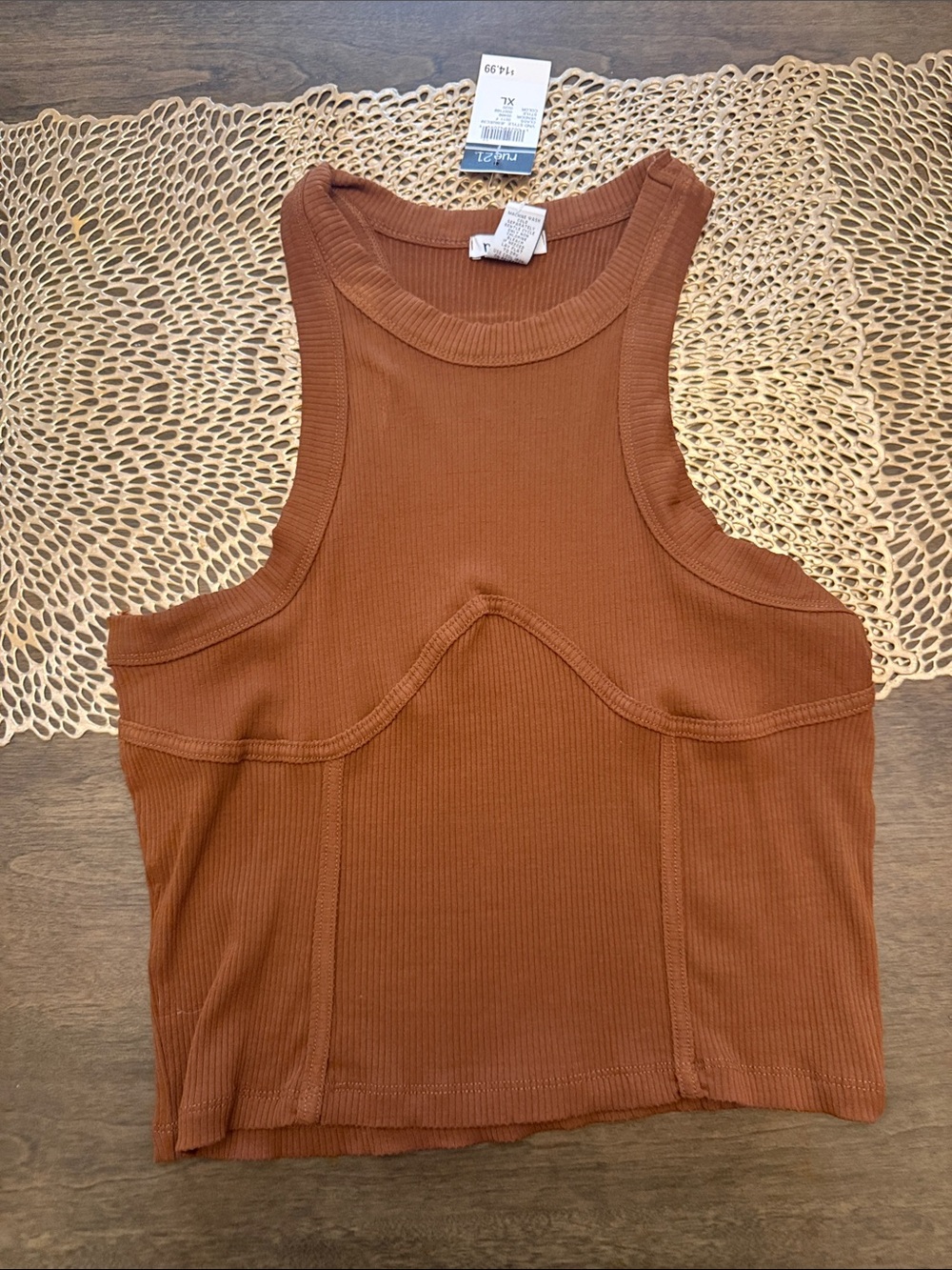 Rue21 Rust Brown Ribbed Crop Tank